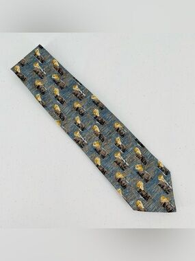 Ermenegildo Zegna Italian Yellow Calla Lily Silk Tie Professional Office Work